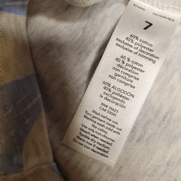 Carter's Just One You -Girls Star 100% Cotton T-Shirt Pullover Pajama Size 7 - Picture 2 of 5